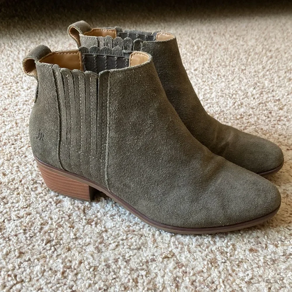 Jack Rogers Women’s Olive Green Suede Ankle Boots Booties 6.5 M